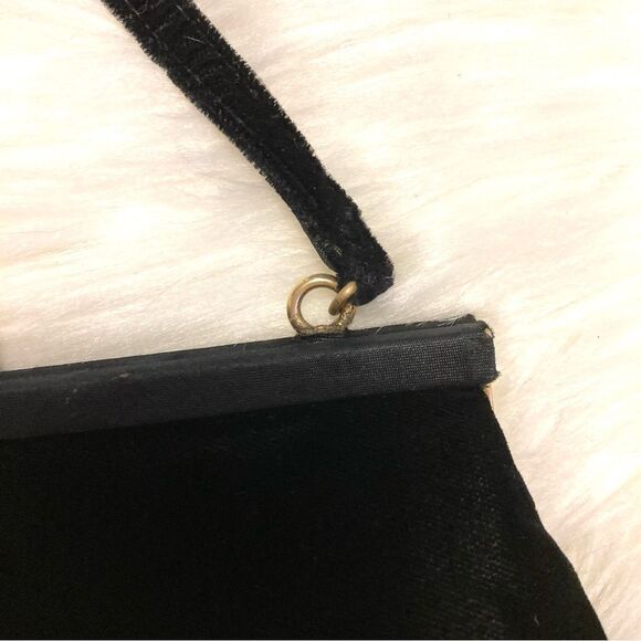 Vintage Hillard & Hanson Black Velvet Mini Small Shoulder Bag - Picture 5 of 13